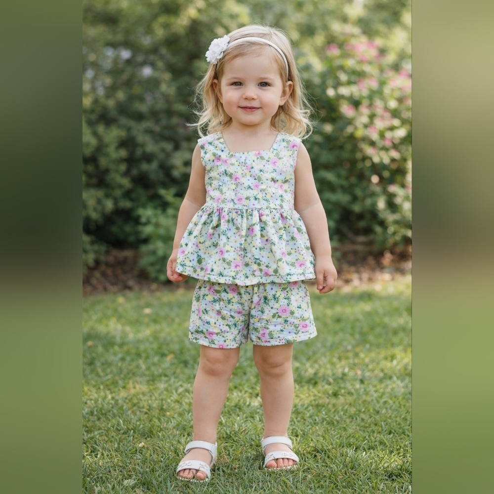 Cat & Jack Floral 2T Outfit